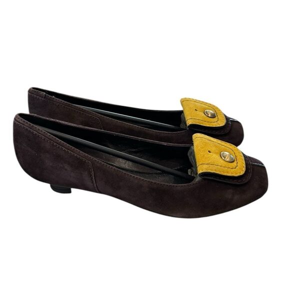 HOGAN Women's Italy Brown Suede Leather Moccasin Pumps 39 9 - Picture 2 of 8